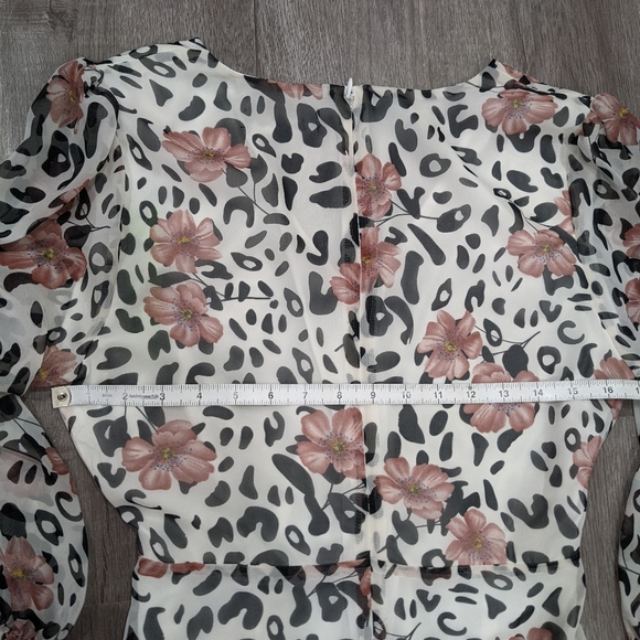 Sam Edelman NWT Floral & Leopard Faux Wrap Dress - Picture 12 of 14